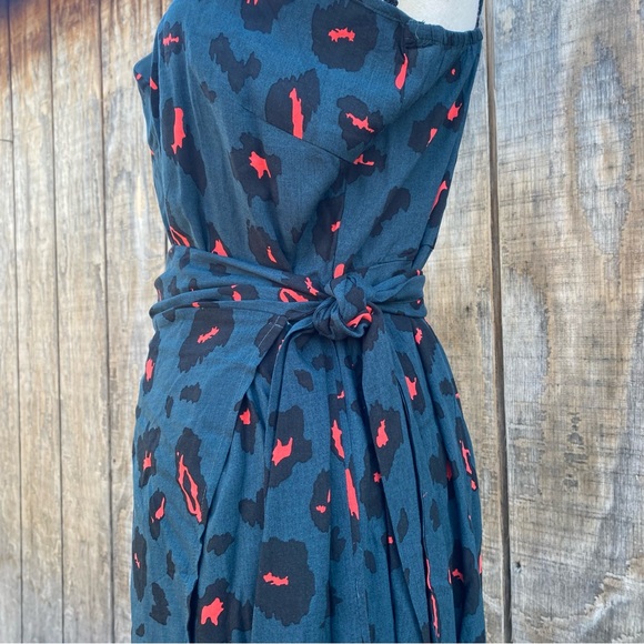 Shein Cheetah Wrap Midi Dress Size L - Picture 13 of 14